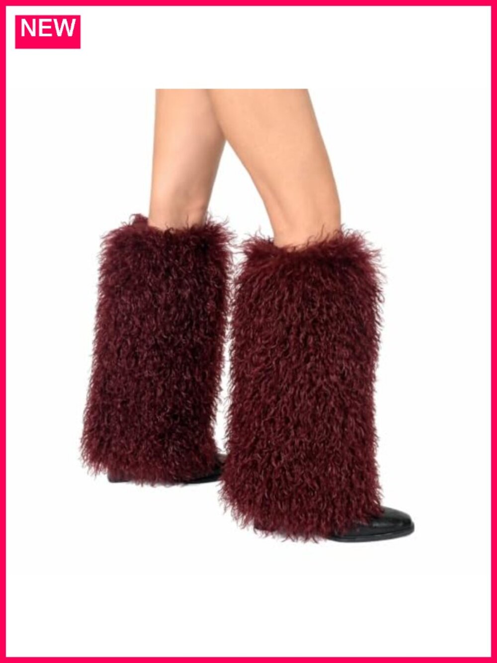Faux Mongolian Fur Fuzzy Leg Warmers Furry Boot Covers Y2K Party Costume